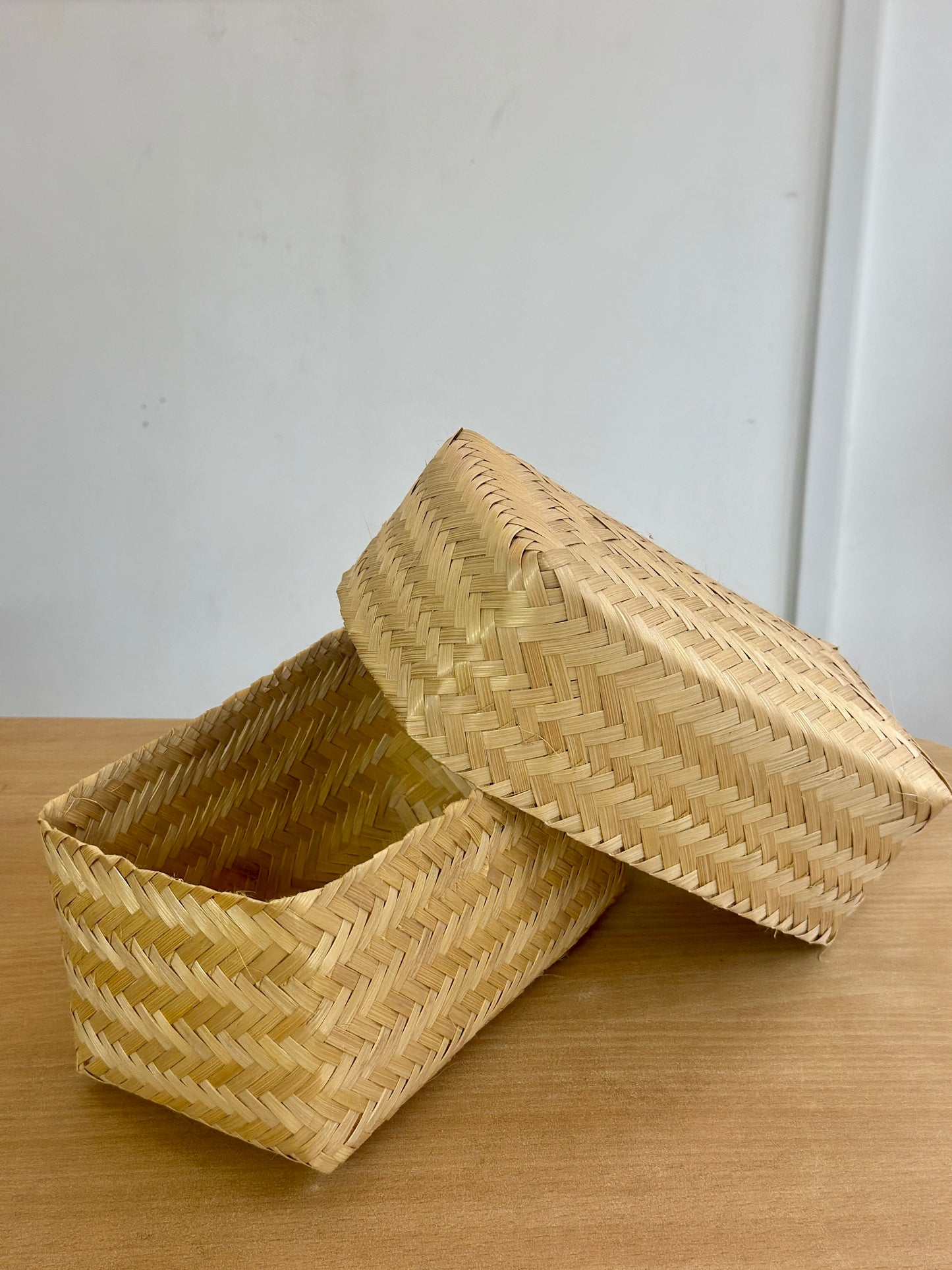 Rectangular Bamboo Basket with lid