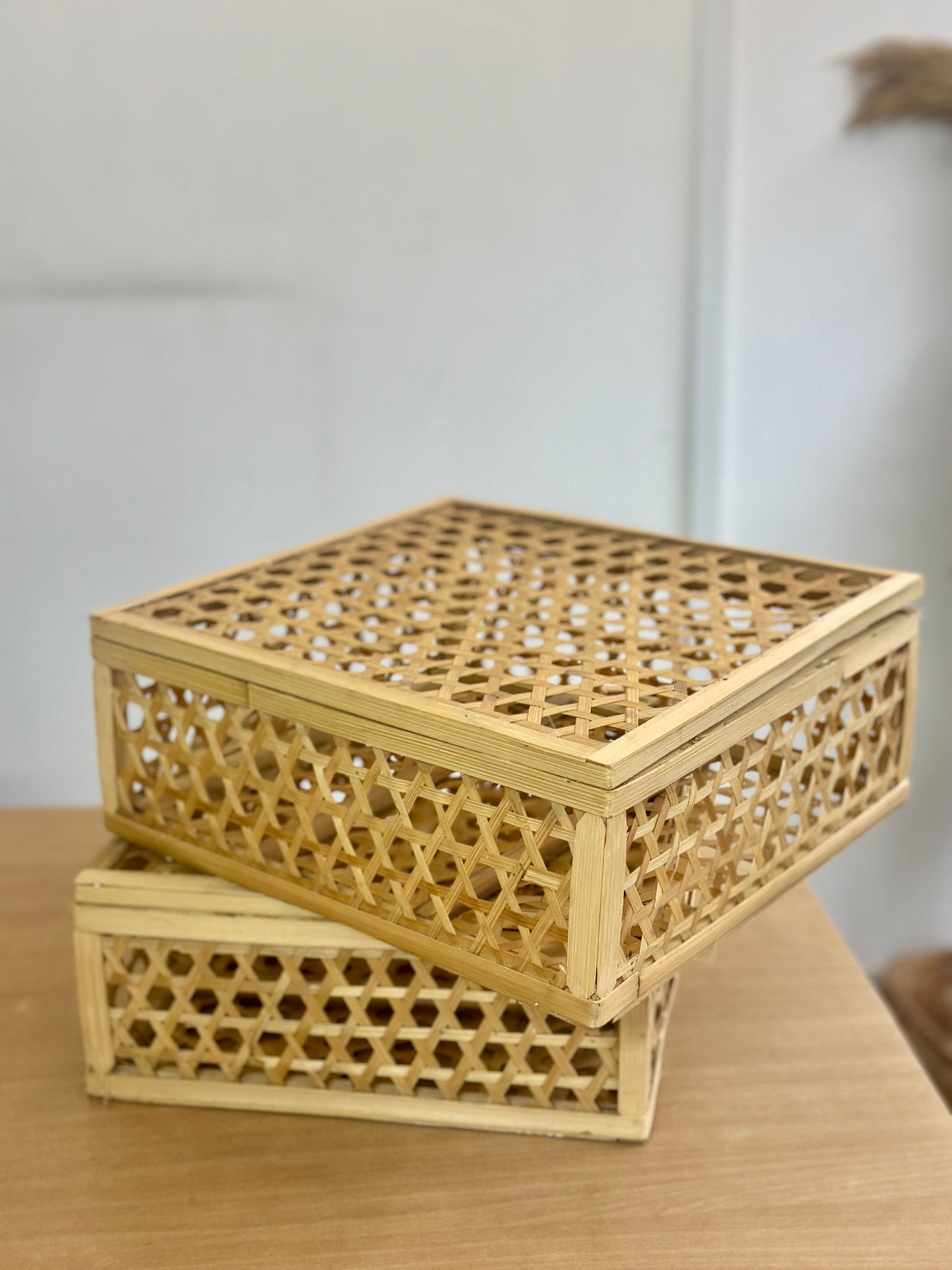 Square Bamboo Box with Lid