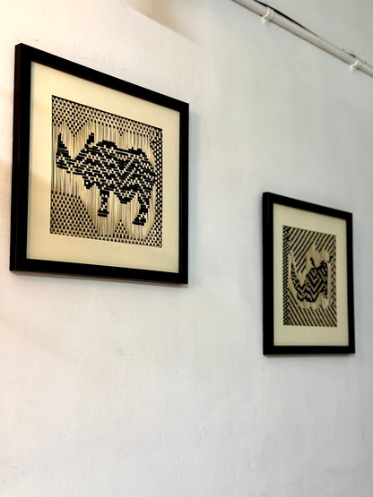Handwoven Bamboo Rhino Wall Décor