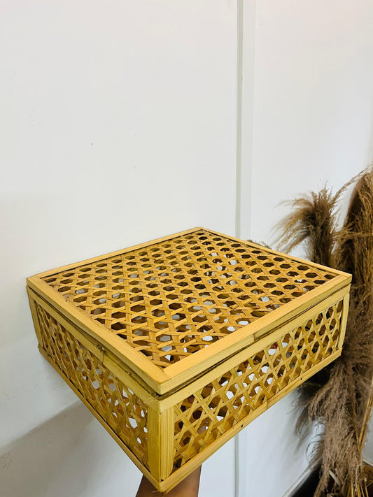 Square Bamboo Box with Lid